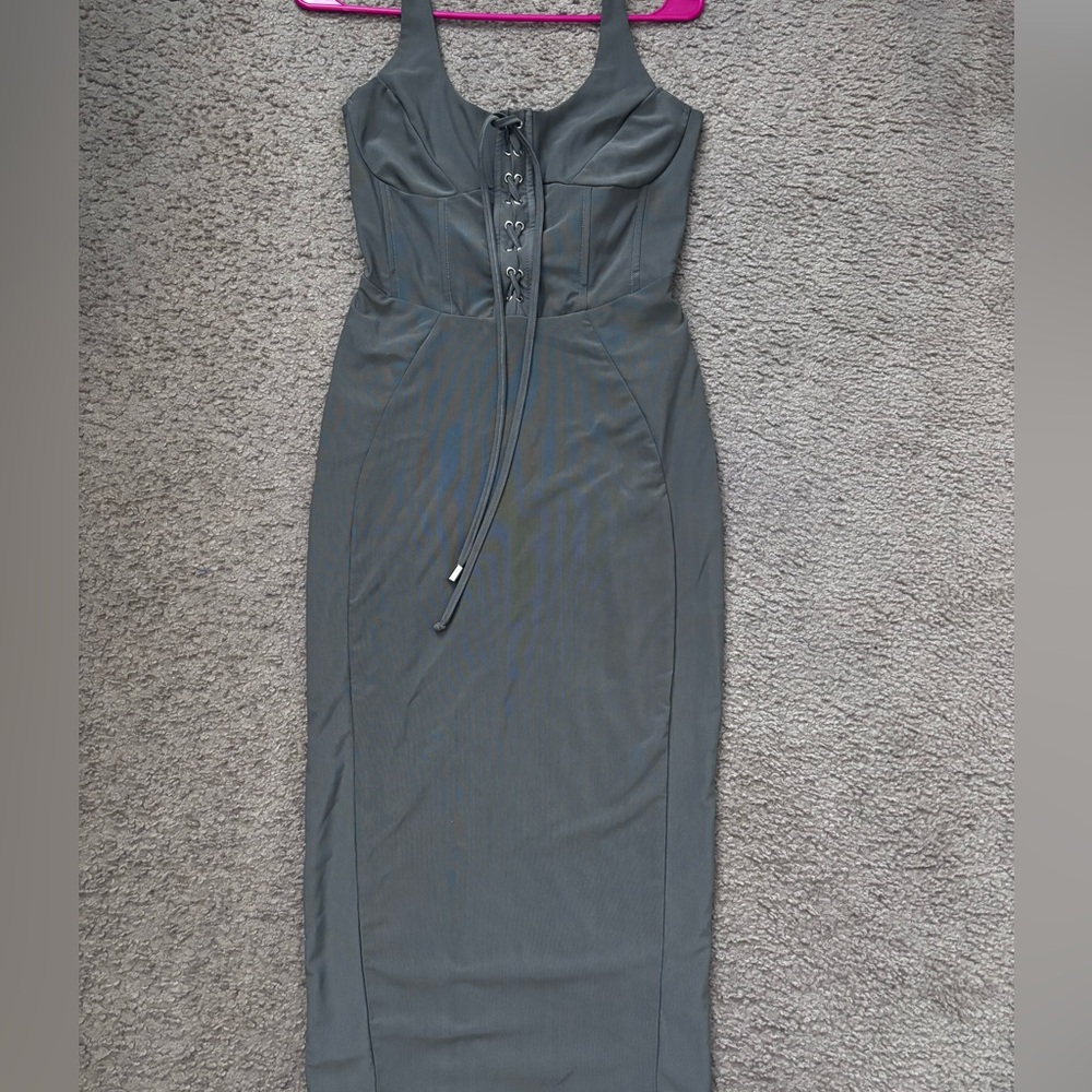 Corset grey midi dress